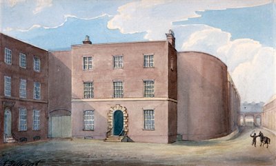 1826 年、サザーク、ロンドン、キングズ ベンチ刑務所の入り口の眺め 作： G Yates