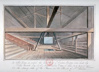ロンドン橋の土台の眺め、1825 年 作： G Yates