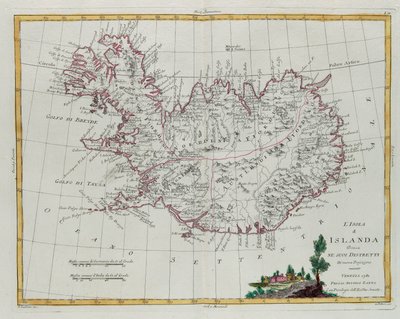 アントニオ・ザッタが1781年にヴェネツィアで出版した「最新アトラス」の第3巻から抜粋したG・ズリアーニのエングレーヴィング、個人蔵 作： G. Zuliani