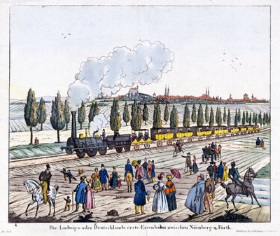 ニュルンブルク・フルト鉄道の開通、1835年12月7日 作： G. after Renner