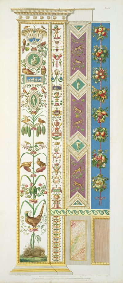 バチカンのラファエルロッジアのパネル、「Delle Loggie di Rafaele nel Vaticano」、ジョヴァンニオッタヴィアーニ（c.1735-1808）によって彫刻、c.1772-77（手塗りの彫刻） 作： G. and Camporesi, P. Savorelli