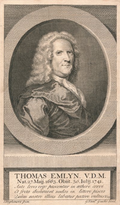 「トーマス・エムリン、V.D.M.」、1742年。 作： G van der Gucht
