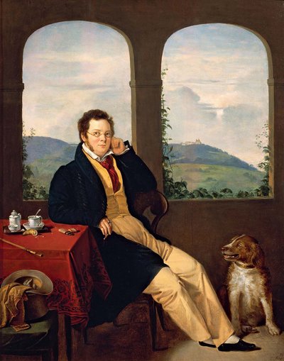 フランツ・シューベルト1797-1828、1827の肖像。 作： Gabor Melegh