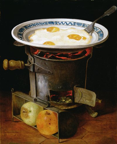 Eggs Cooking on a Stove（油彩・キャンバス） 作： Gabriel Germain Joncherie