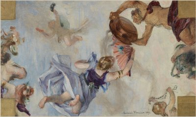 パリ市庁舎祝祭広間のスケッチ：レ・パルファン 作： Gabriel Joseph Marie Augustin Ferrier