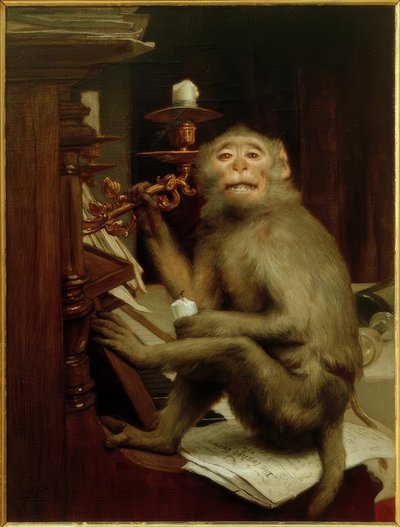 ピアノの猿 作： Gabriel Cornelius Ritter von Max