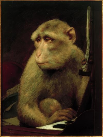 ピアノで小猿 作： Gabriel Cornelius Ritter von Max