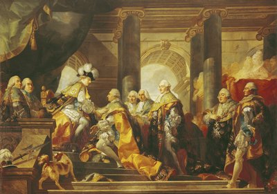 1775年6月13日、ランスでセントエスプリ騎士団のオマージュを受けたルイ16世（1754-93年）の王 作： Gabriel Francois Doyen