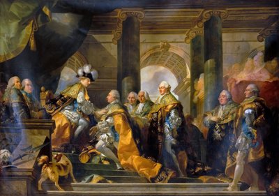 1775年6月13日、ルイ16世はランスで聖霊騎士団のオマージュを受けました 作： Gabriel Francois Doyen