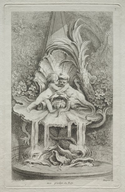 噴水の書：第3、c。 1736年。 作： Gabriel Huquier