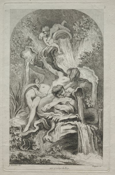噴水の書：第5、c。 1736年。 作： Gabriel Huquier