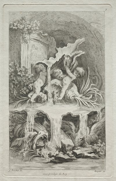 噴水の書：第7、c。 1736年。 作： Gabriel Huquier