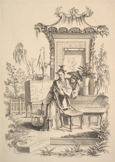 中国人の男女1742年。 作： Gabriel Huquier