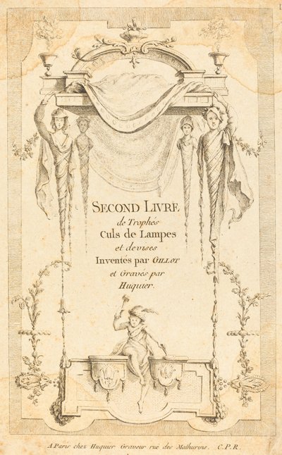 ランプの終わりと通貨トロフィーの第 2 巻: タイトル ページ 作： Gabriel Huquier after Claude Gillot