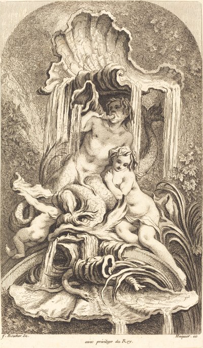 トリトンとニンフ 作： Gabriel Huquier after François Boucher