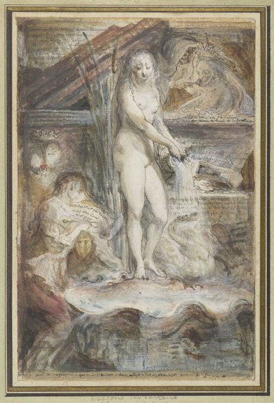 ヴォルテールの死の寓話 作： Gabriel Jacques de Saint Aubin