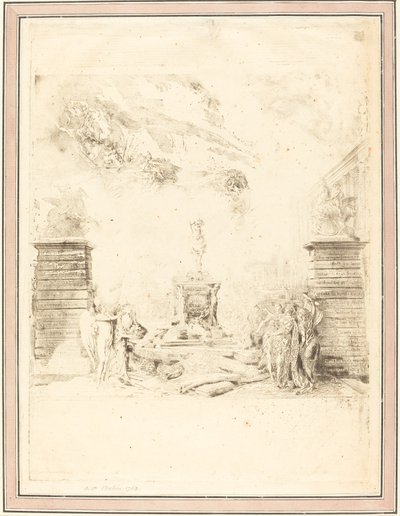 ルイ 15 世像の建立に関する寓話 作： Gabriel Jacques de Saint Aubin