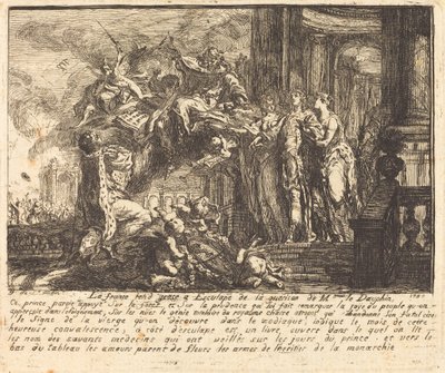 ドーフィンの回復の寓意 (Allegory sur la convalescence du Dauphin) 作： Gabriel Jacques de Saint Aubin