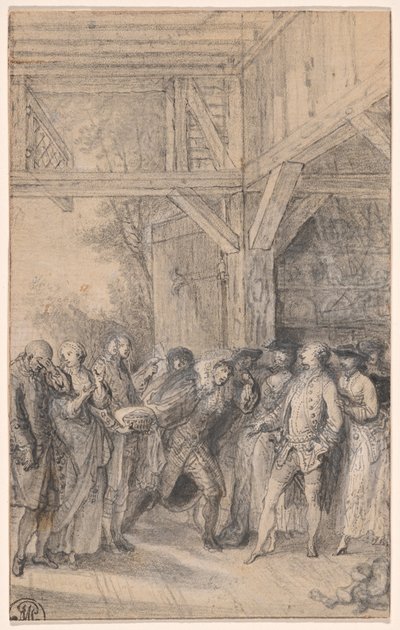 貴族の娘との結婚許可を求める農夫 作： Gabriel Jacques de Saint Aubin