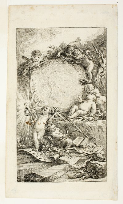 口絵、セダインの詩集からのプレート 1 作： Gabriel Jacques de Saint Aubin