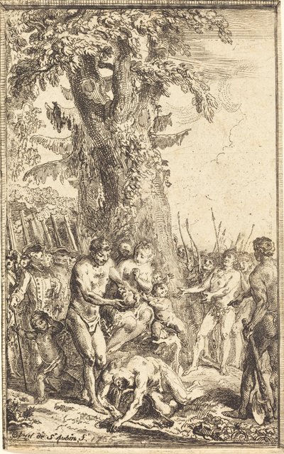 息子のために犠牲になる父の英雄的行為 作： Gabriel Jacques de Saint Aubin