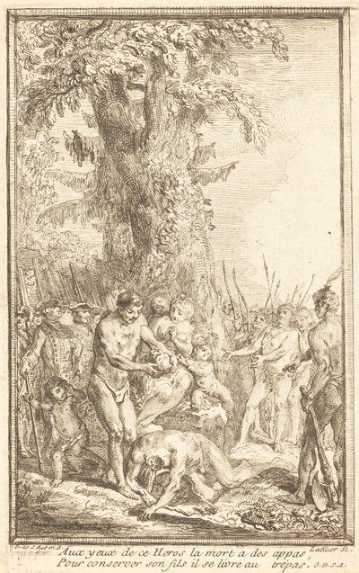 息子のために犠牲になる父の英雄的行為 作： Gabriel Jacques de Saint Aubin