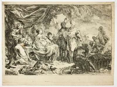 家の神々を探すラバン 作： Gabriel Jacques de Saint Aubin