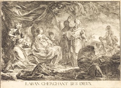 神々を求めるラバン 作： Gabriel Jacques de Saint Aubin