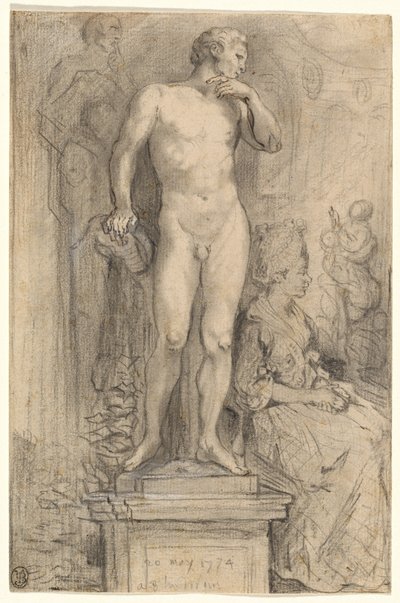 パレ ロワイヤルでのランデブー 作： Gabriel Jacques de Saint Aubin