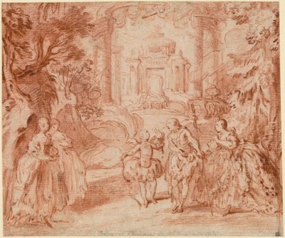 ヴォルテールの「ナバラの王女」の娯楽 作： Gabriel Jacques de Saint Aubin