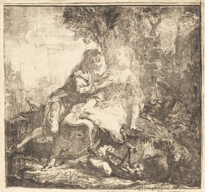 二人の恋人 作： Gabriel Jacques de Saint Aubin