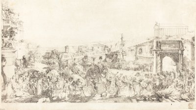 ローマでのポンペイウスの勝利 作： Gabriel Jacques de Saint Aubin
