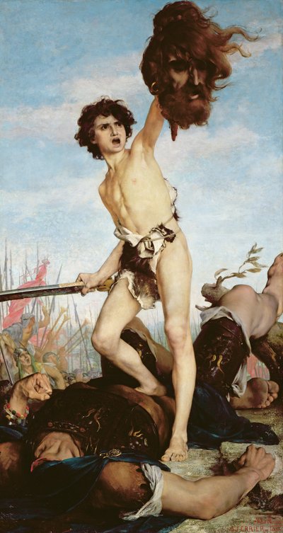 ゴリアテに勝利したデビッド、1876 作： Gabriel Joseph Marie Augustin Ferrier