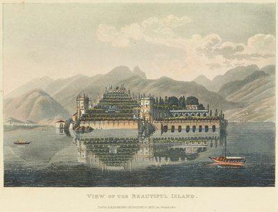 美しい島の眺め（イゾラ・ベッラ、ラゴ・マッジョーレ）1820年以前（水彩、エッチングとアクアチント、織布紙 作： Gabriel L. and Lory Mathias G.  Lory