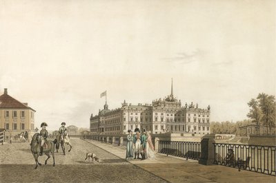 ミハイロフスキー宮殿の眺め、1804年 作： Gabriel Ludwig Lory the Elder