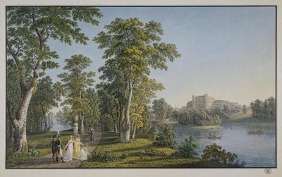 公園からのガッチナの宮殿の眺め、1753 作： Gabriel Ludwig Lory the Elder