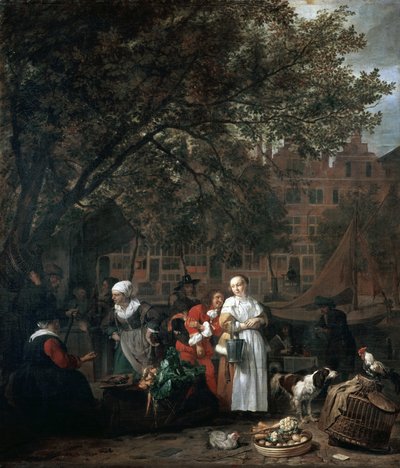 アムステルダム・ハーブ・マーケット 作： Gabriel Metsu
