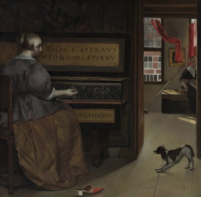 バージナルの女性、1665年 作： Gabriel Metsu