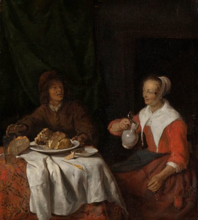 食事中の男女 作： Gabriel Metsu