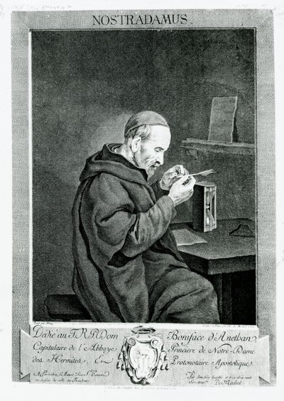 ミシェルノストラダムス（1503-66）の肖像画、クリスチャンフォンメッシェル（1737-1817）1762によって彫刻 作： Gabriel Metsu