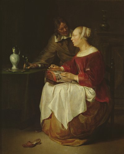 レース職人（油彩・パネル） 作： Gabriel Metsu