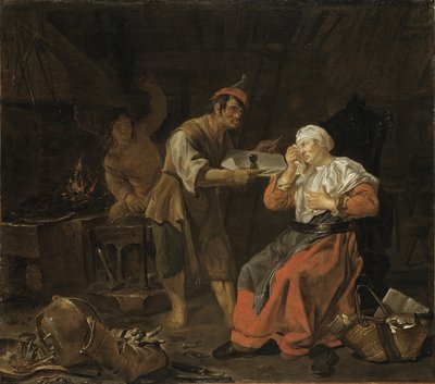 鍛冶屋のしだれ女、1650年頃 作： Gabriel Metsu
