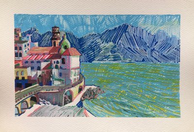 イタリア、カプリ島、2023年（アクリル、紙） 作： Gabriel Palma