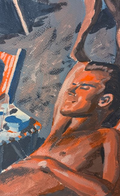 日焼け止めはいらない、ただ日焼けするだけ、2024年（アクリル、紙） 作： Gabriel Palma