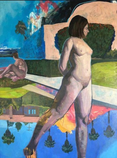 私たちの間の海」2021年（キャンバスに油彩） 作： Gabriel Palma