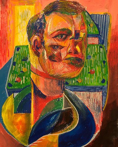 The Pool Player, 2021（アクリル、紙） 作： Gabriel Palma