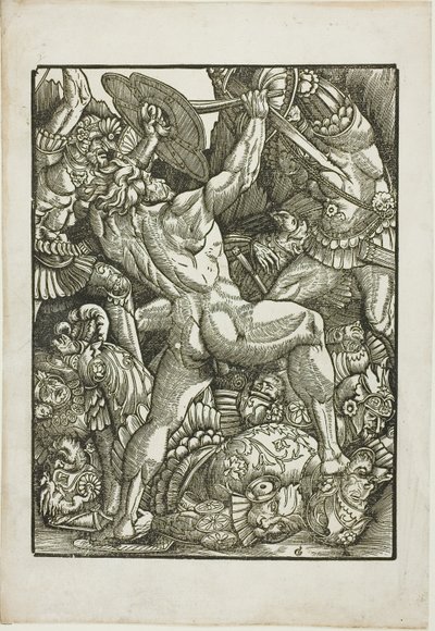 ヘラクレスと巨人、ヘラクレスの生涯の情景より 作： Gabriel Salmon