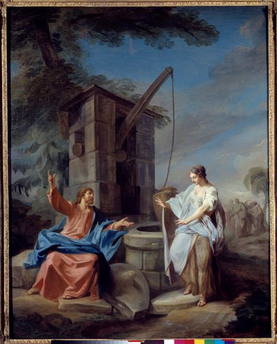 キリストとサマリア人 ガブリエル・ド・サン＝トーバン（1724-1780）の絵画 1752年 日。1,35x1,06 m ルーアン、ミュゼ・デ・ボザール 作： ガブリエル・ド・サン・トーバン