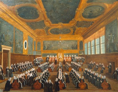 ガブリエル・ベッラ（1730-1799）作「プレガディ評議会」、油彩・キャンバス、96x149cm 作： Gabriele Bella