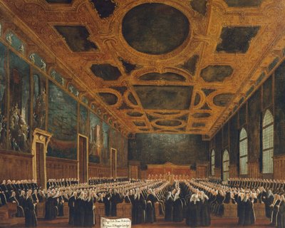 ガブリエル・ベッラ（1730-1799）作、ドゥカーレ宮殿の大評議会ホール 作： Gabriele Bella